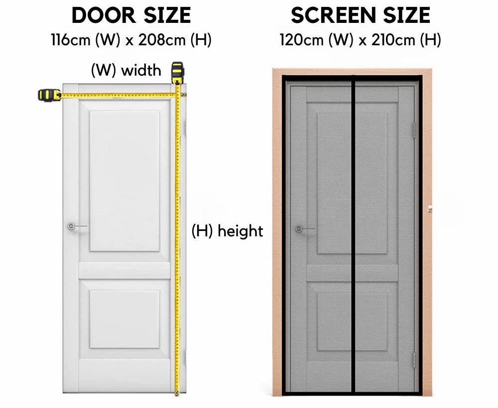Magnetic Screen Door - Black, 60cm (W) x 210cm (H), image 3