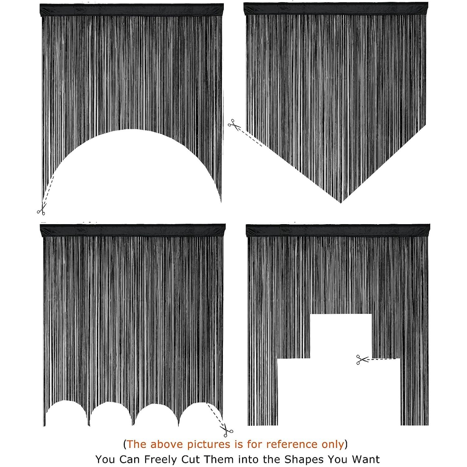 buy black string curtain door